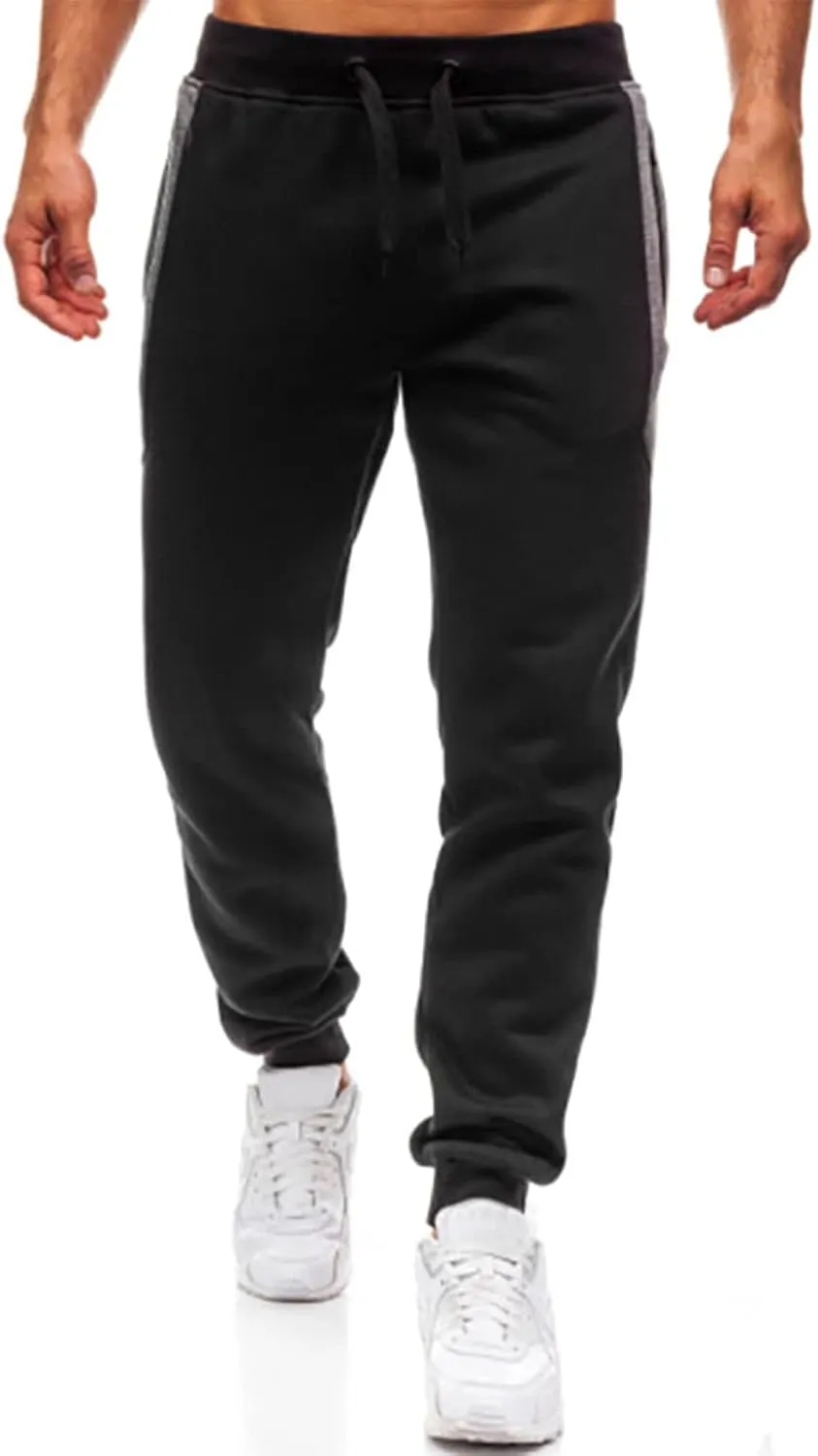 Mens Workout Cargo Sweatpants Fit Men's Classic-Fit Expandable-Waist Flat-Front Pant Mens Joggers with Pockets Cargo