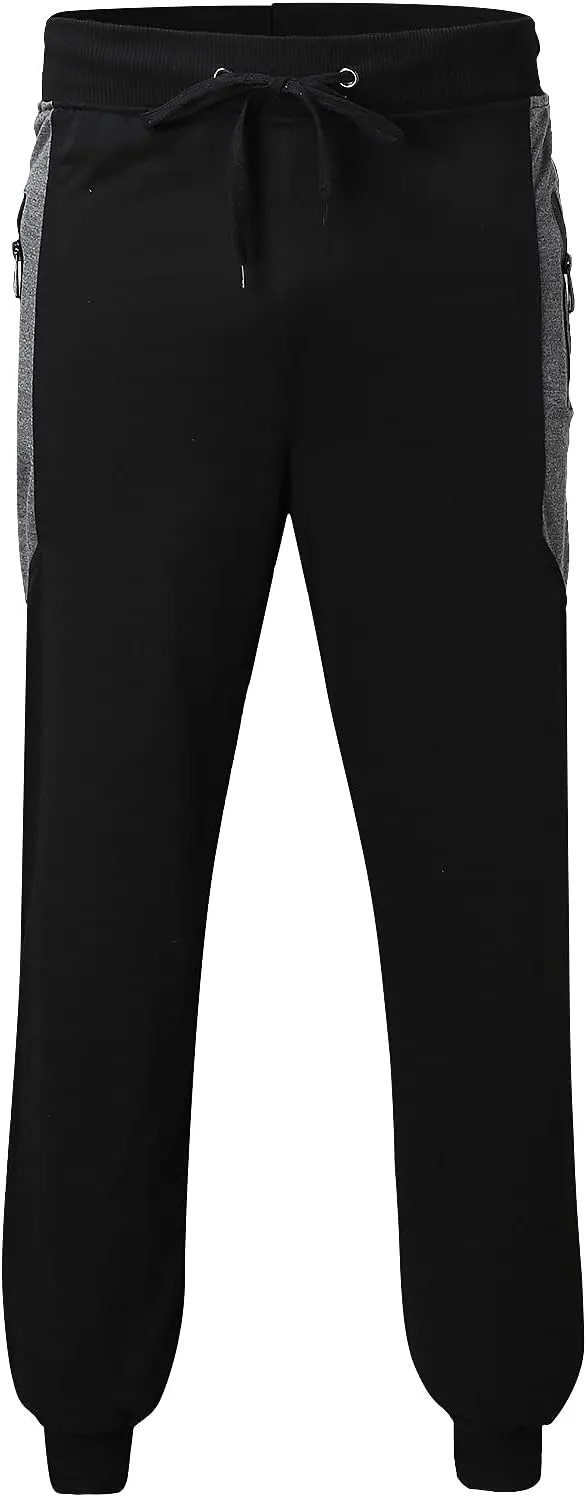 Mens Workout Cargo Sweatpants Fit Men's Classic-Fit Expandable-Waist Flat-Front Pant Mens Joggers with Pockets Cargo