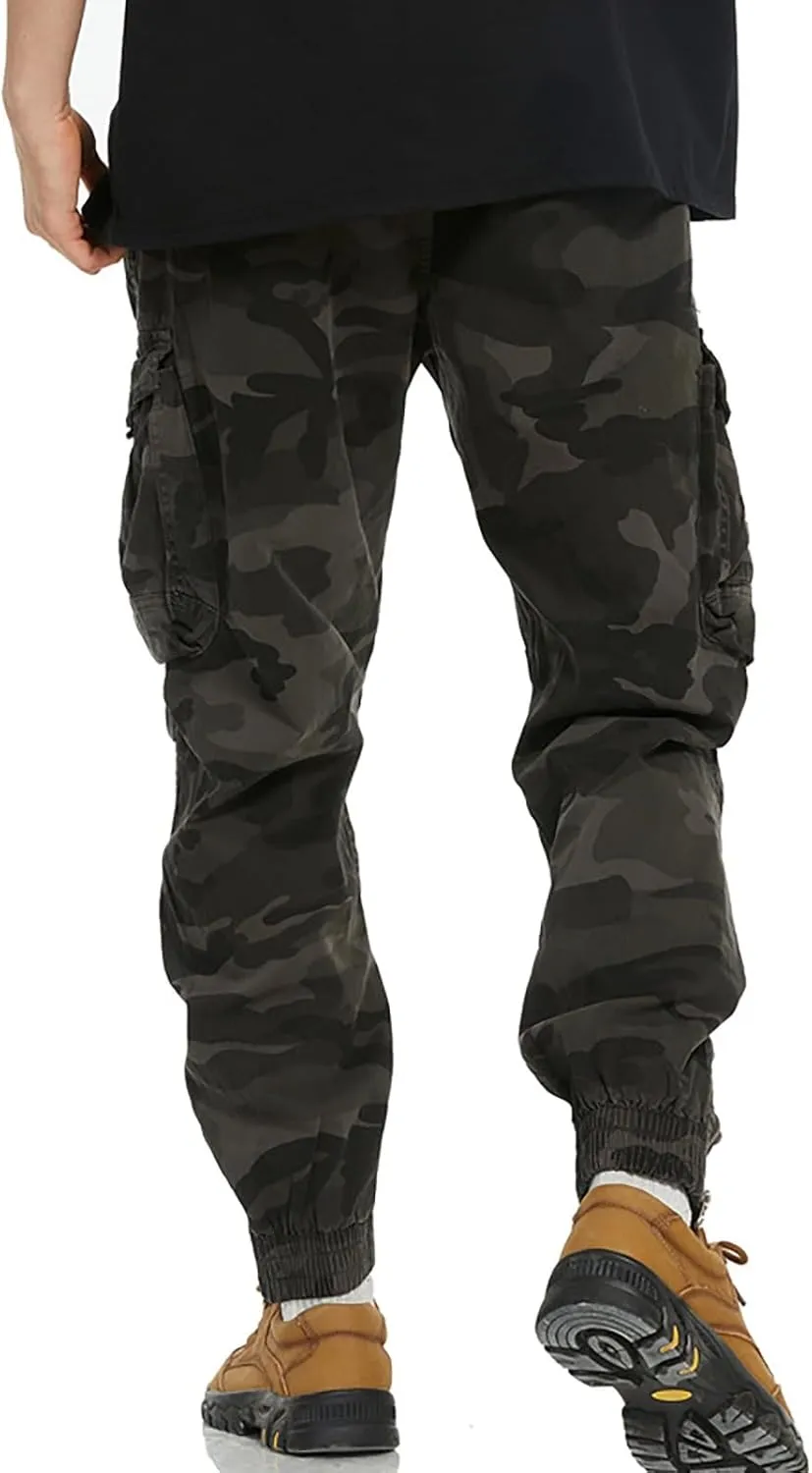 MIDOO Golf Pants Men Stretch Relaxed Fit Casual Pants Stretch Drawstring Waistband Tapered Leg Sweatpants with Pockets