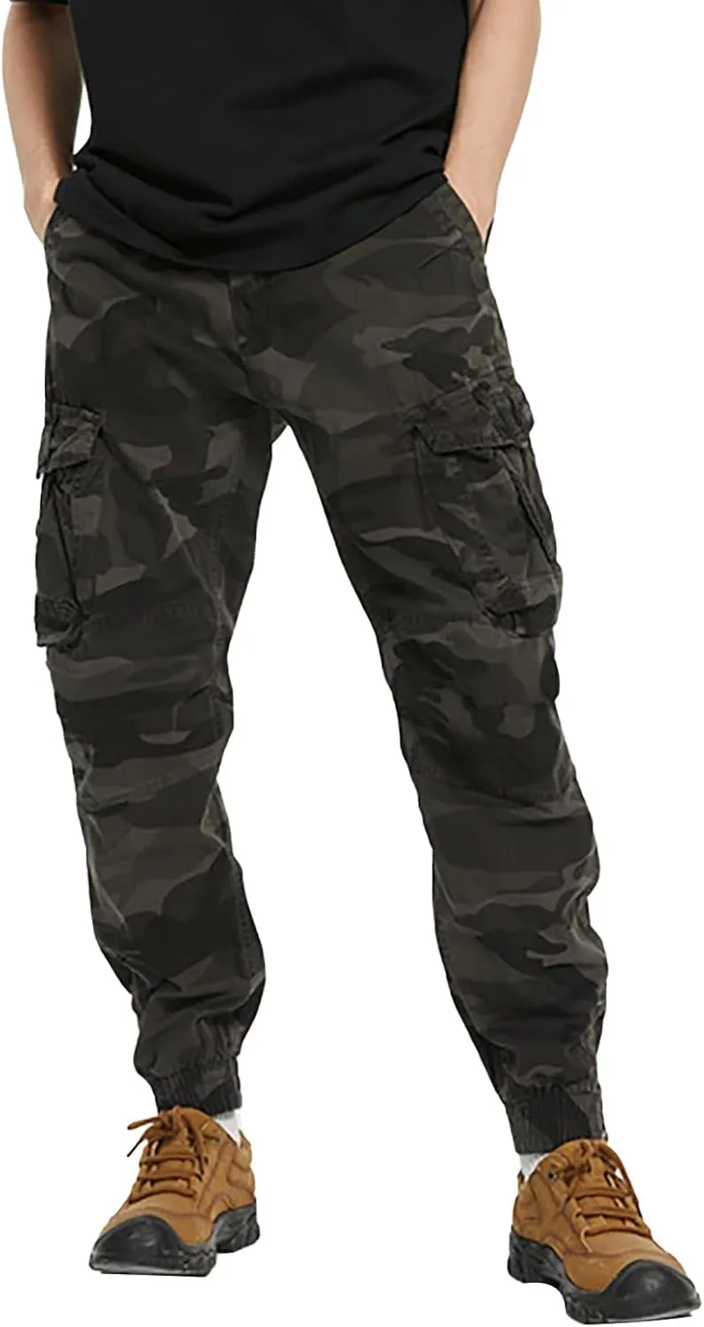 MIDOO Golf Pants Men Stretch Relaxed Fit Casual Pants Stretch Drawstring Waistband Tapered Leg Sweatpants with Pockets
