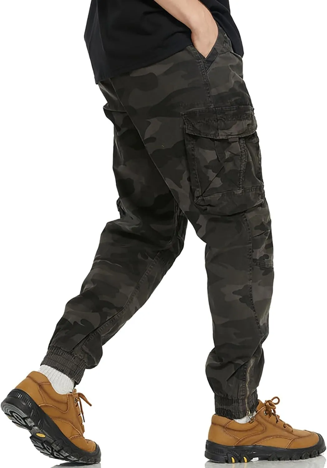 MIDOO Golf Pants Men Stretch Relaxed Fit Casual Pants Stretch Drawstring Waistband Tapered Leg Sweatpants with Pockets