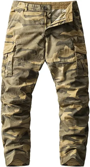 MIDOO Mens Cargo Pants Relaxed Fit Casual Drawstring Waist Lightweight Breathable Active Athletic Fishing Hiking Pants
