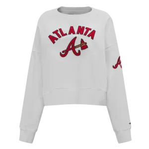 MLB ATLANTA BRAVES CLASSIC WOMEN'S CREWNECK (WHITE)