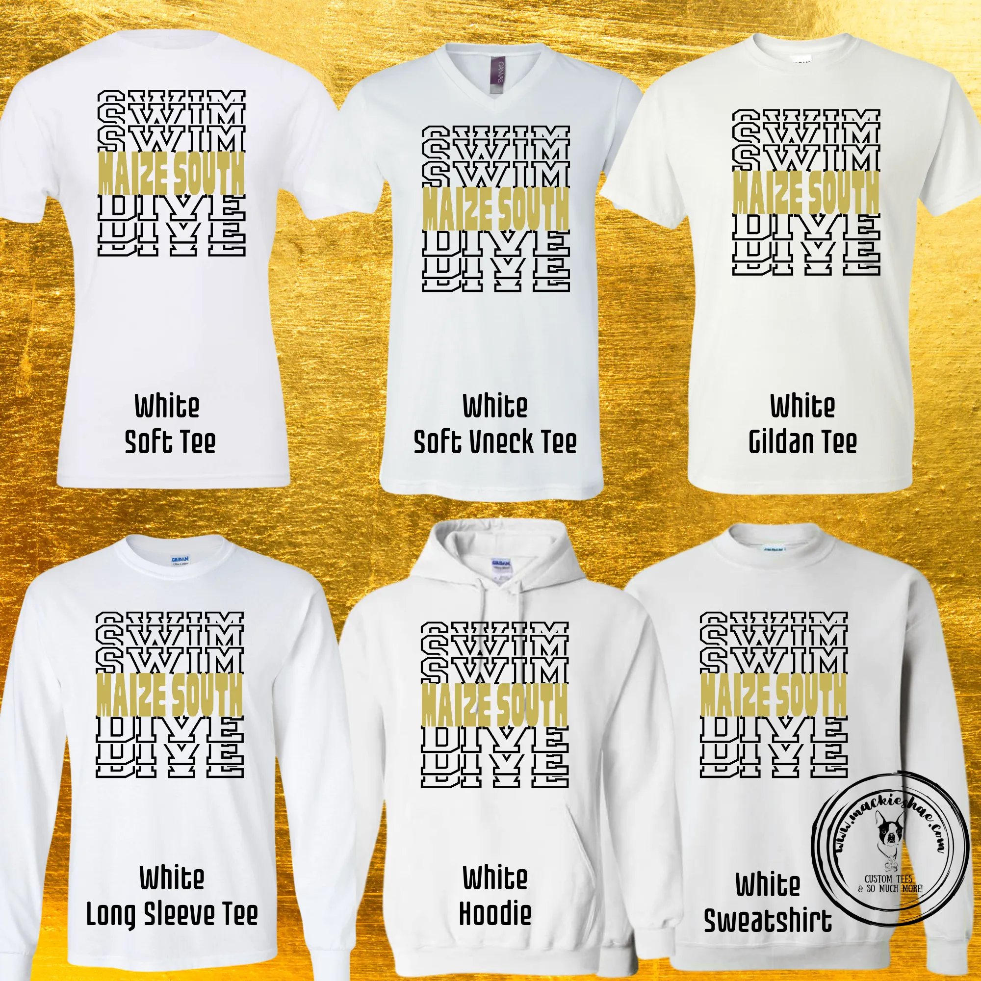 MSHS Swim- Maize South Swim Dive Repeat White Gear