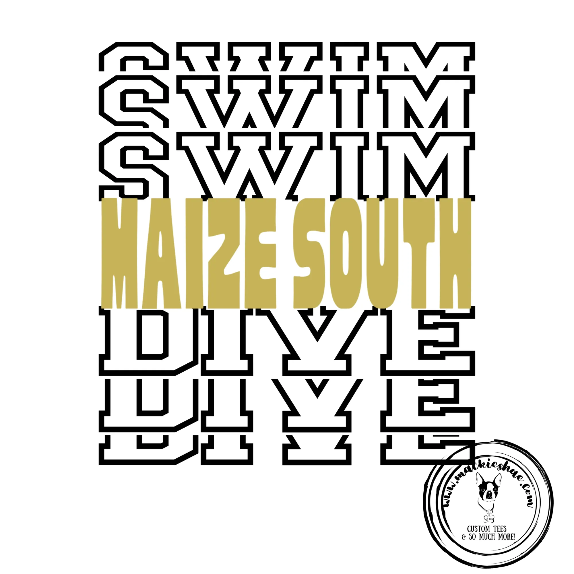 MSHS Swim- Maize South Swim Dive Repeat White Gear