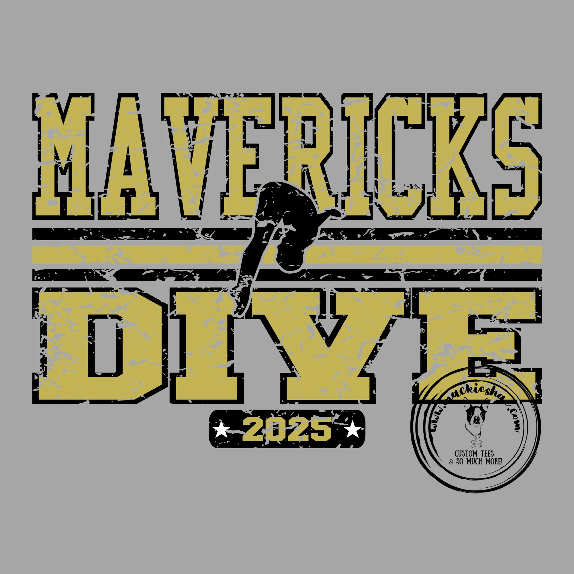 MSHS Swim- Mavericks Dive 2025 Distressed with Diver White Gear