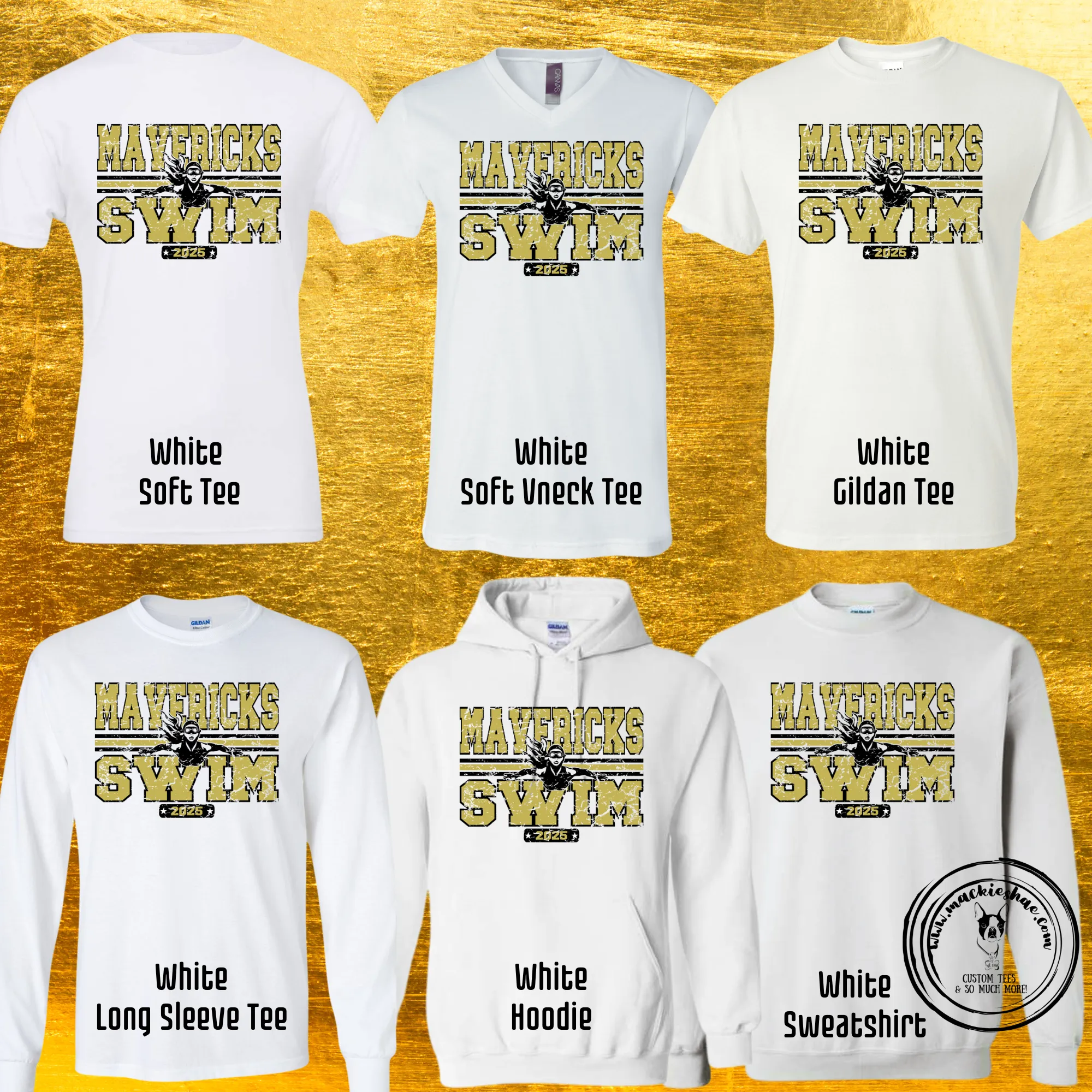 MSHS Swim- Mavericks Swim 2025 Distressed with Swimmer White Gear