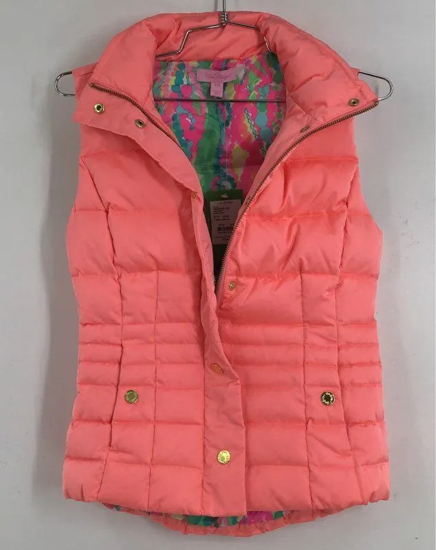 NWT Lilly Pulitzer Women's Cheeky Melon Isabelle Puffer Vest - Size 2XS