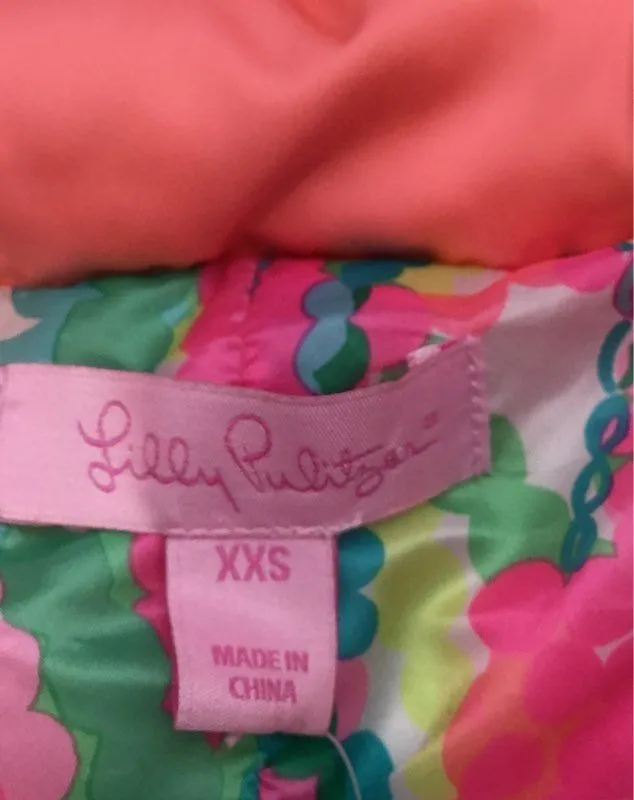 NWT Lilly Pulitzer Women's Cheeky Melon Isabelle Puffer Vest - Size 2XS