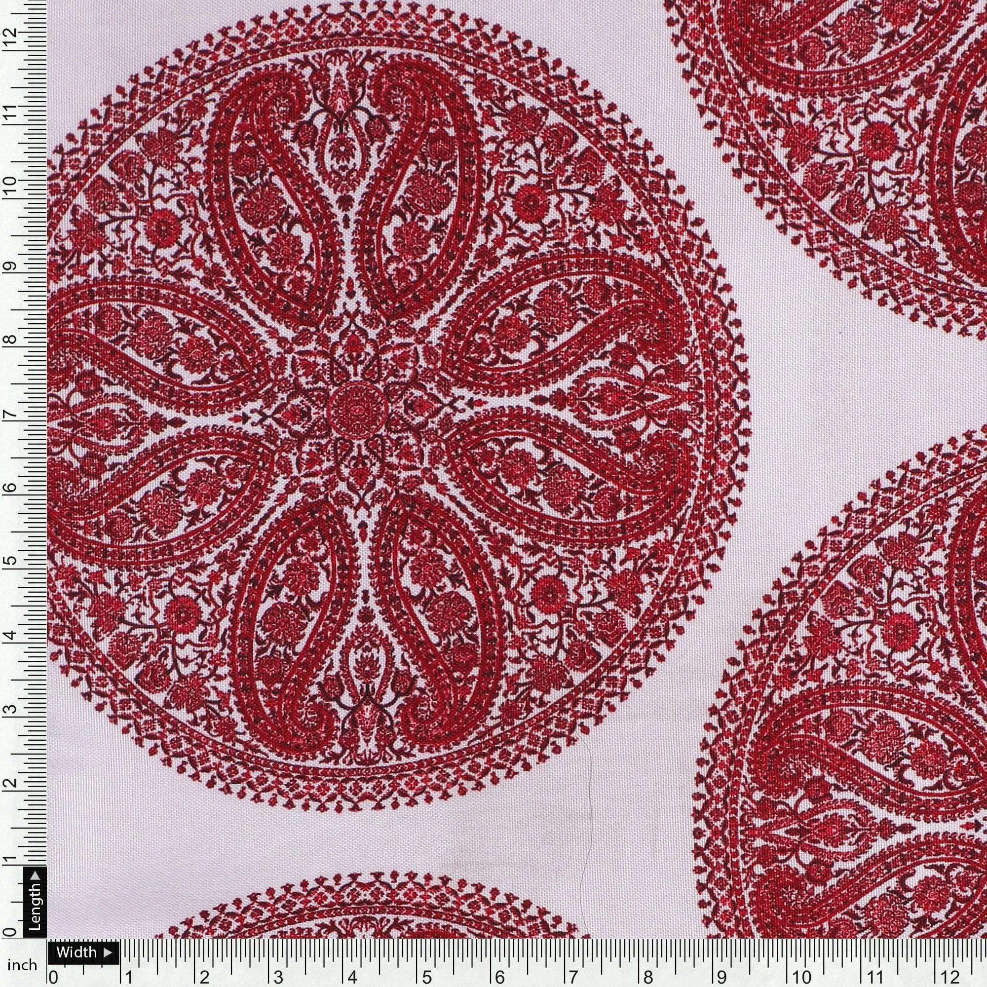 Oriental Paisley Patterns Digital Printed Fabric - Rayon