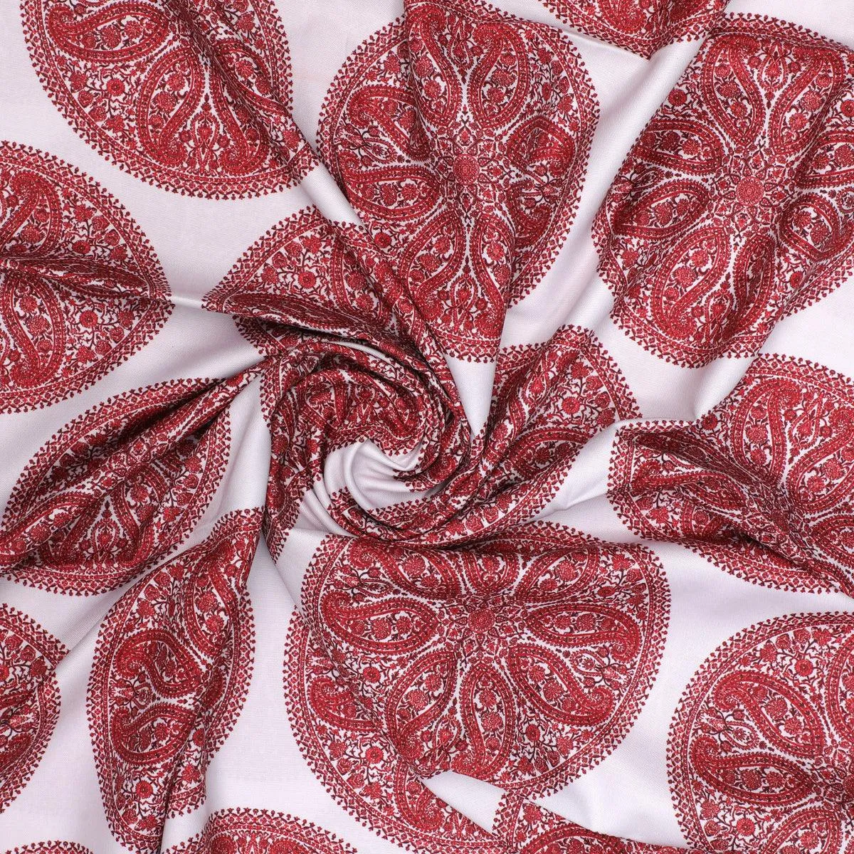 Oriental Paisley Patterns Digital Printed Fabric - Rayon