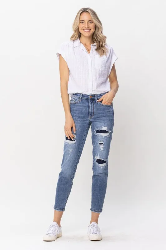 #P654 Eleonora Destroy Relaxed By Judy Blue Denim