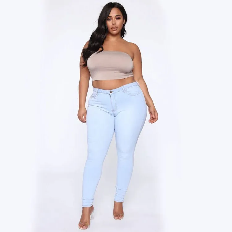 Plus Size High Waist Denim Jeans