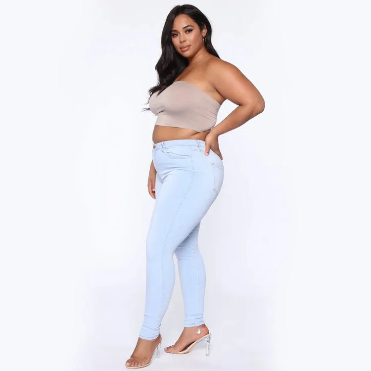 Plus Size High Waist Denim Jeans