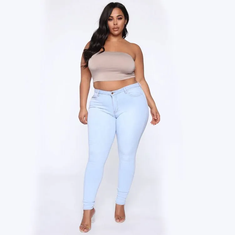 Plus Size High Waist Denim Jeans