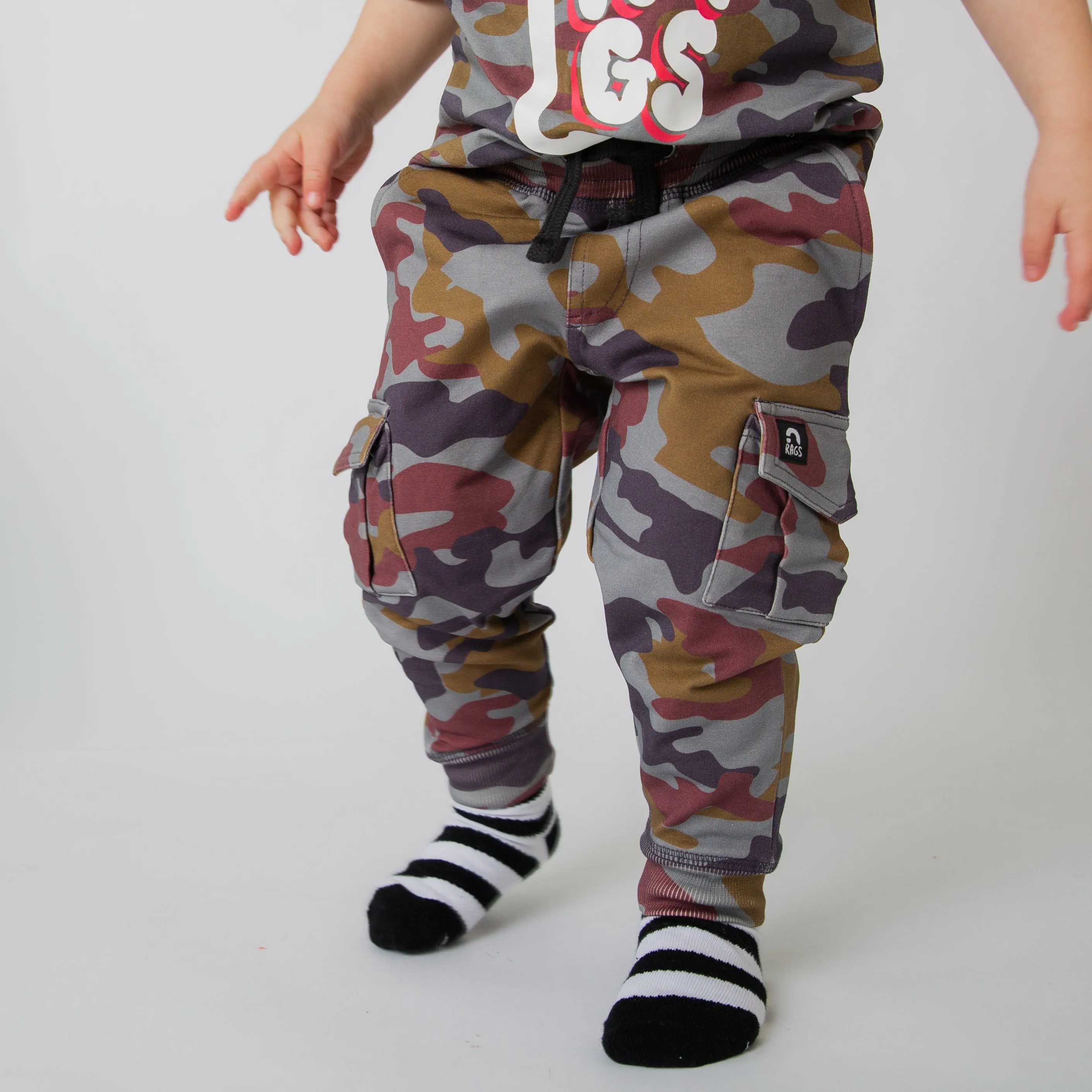 Relaxed Fit Cargo Joggers - Blue Camo