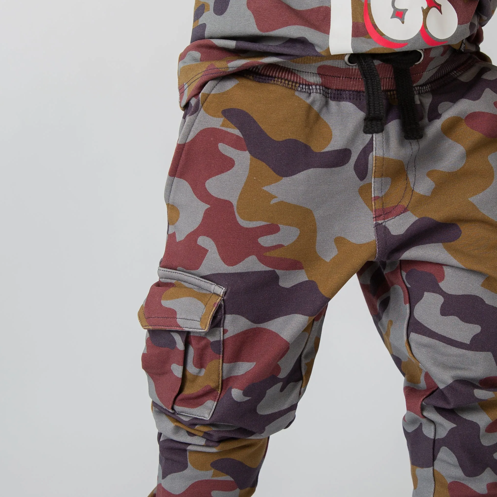 Relaxed Fit Cargo Joggers - Blue Camo