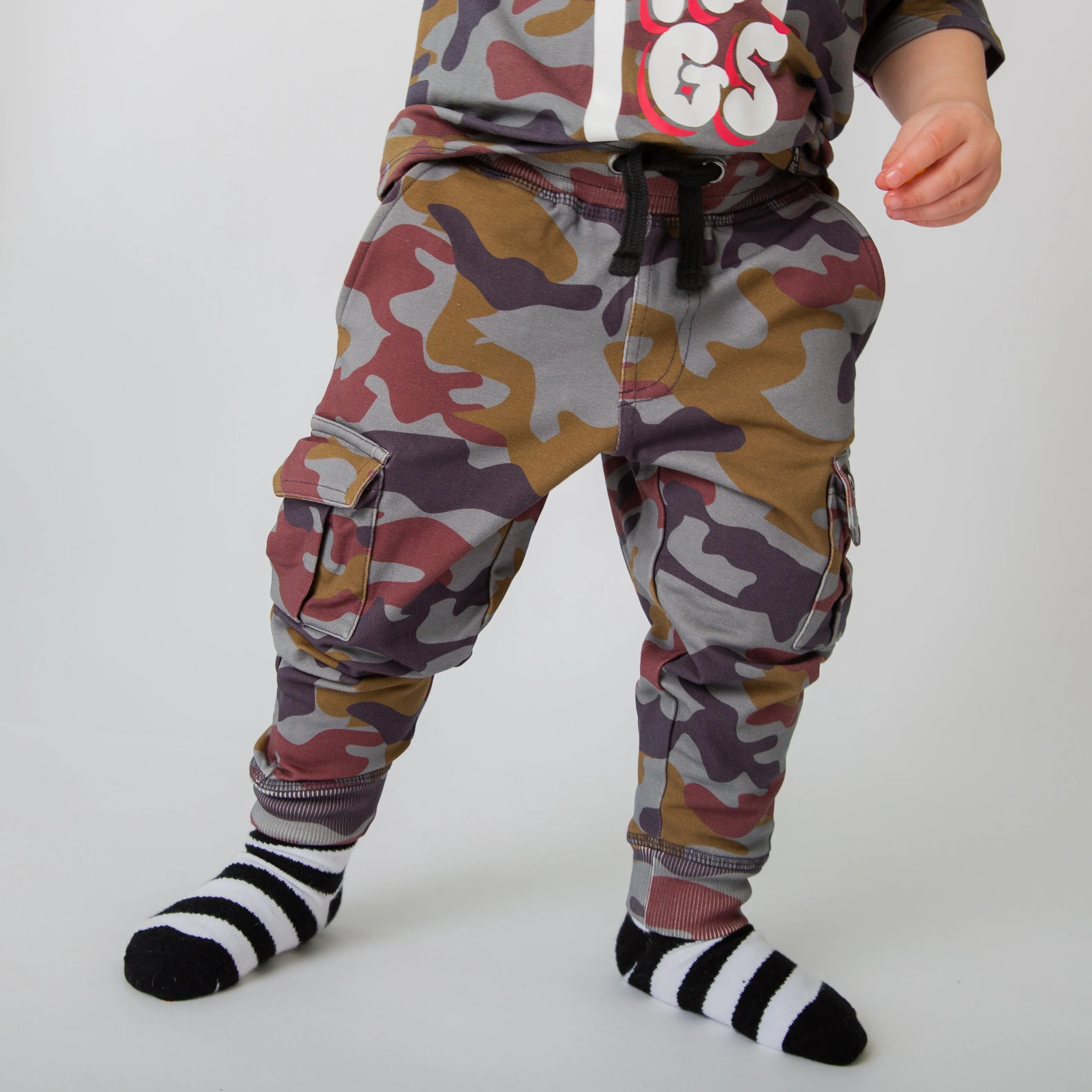 Relaxed Fit Cargo Joggers - Blue Camo
