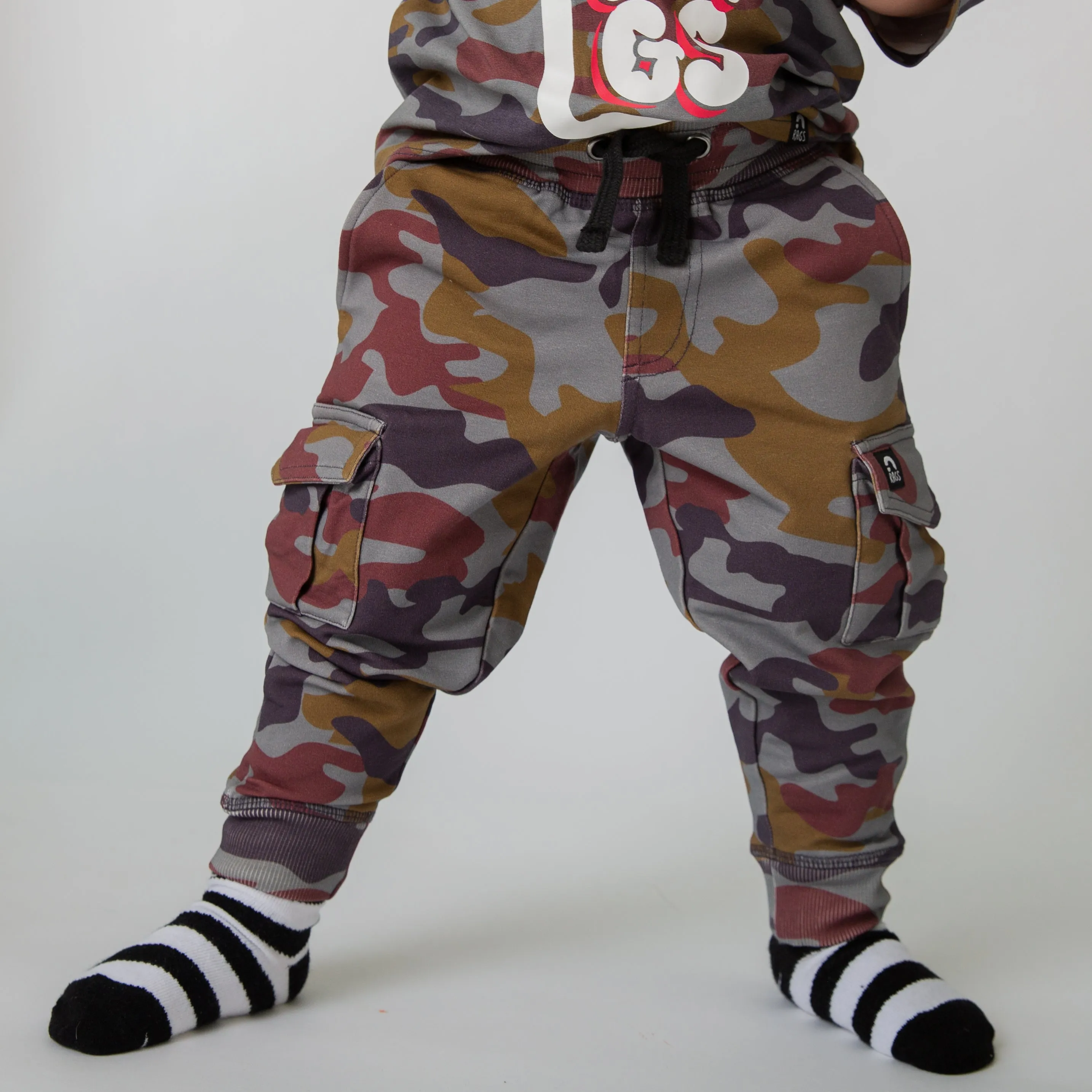 Relaxed Fit Cargo Joggers - Blue Camo