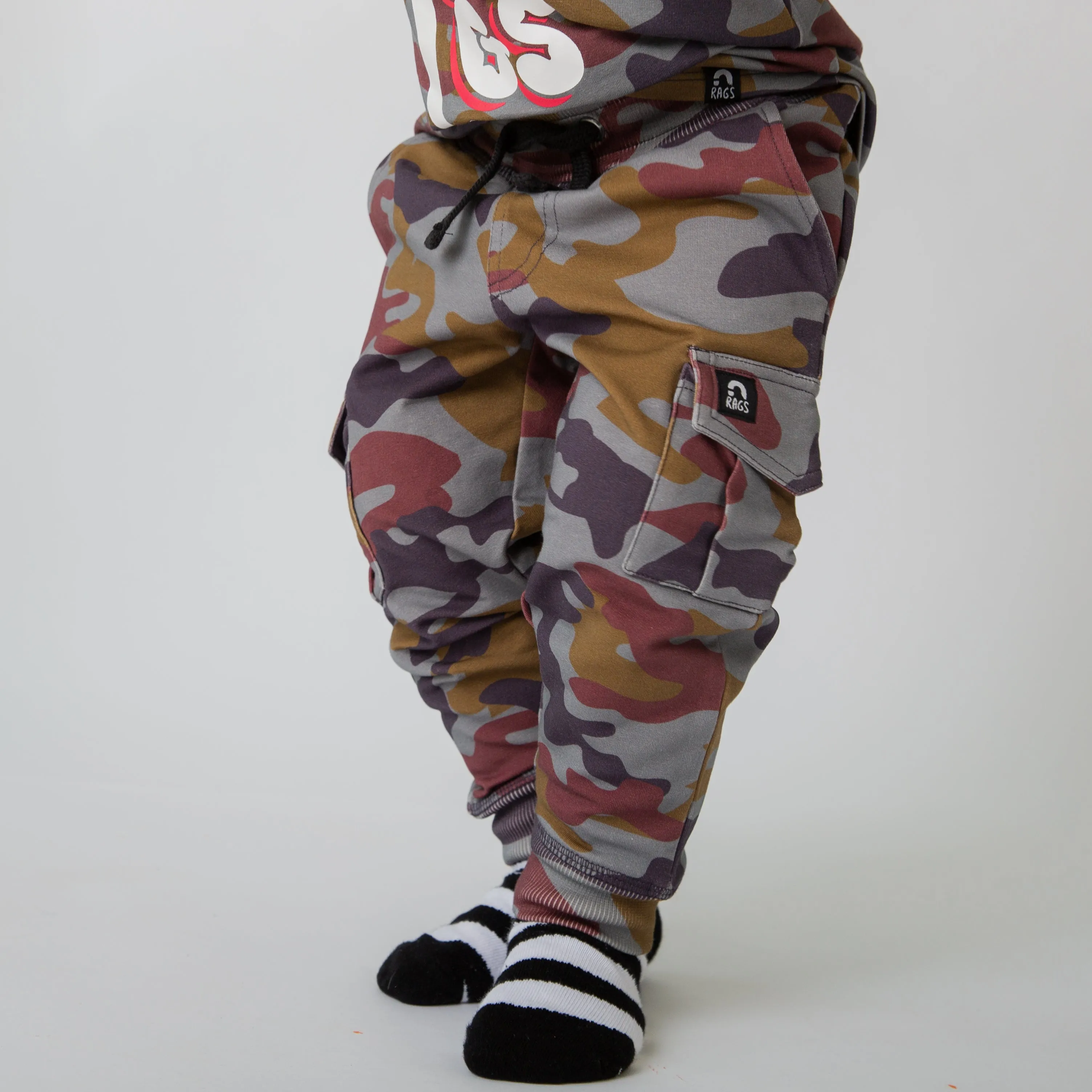 Relaxed Fit Cargo Joggers - Blue Camo