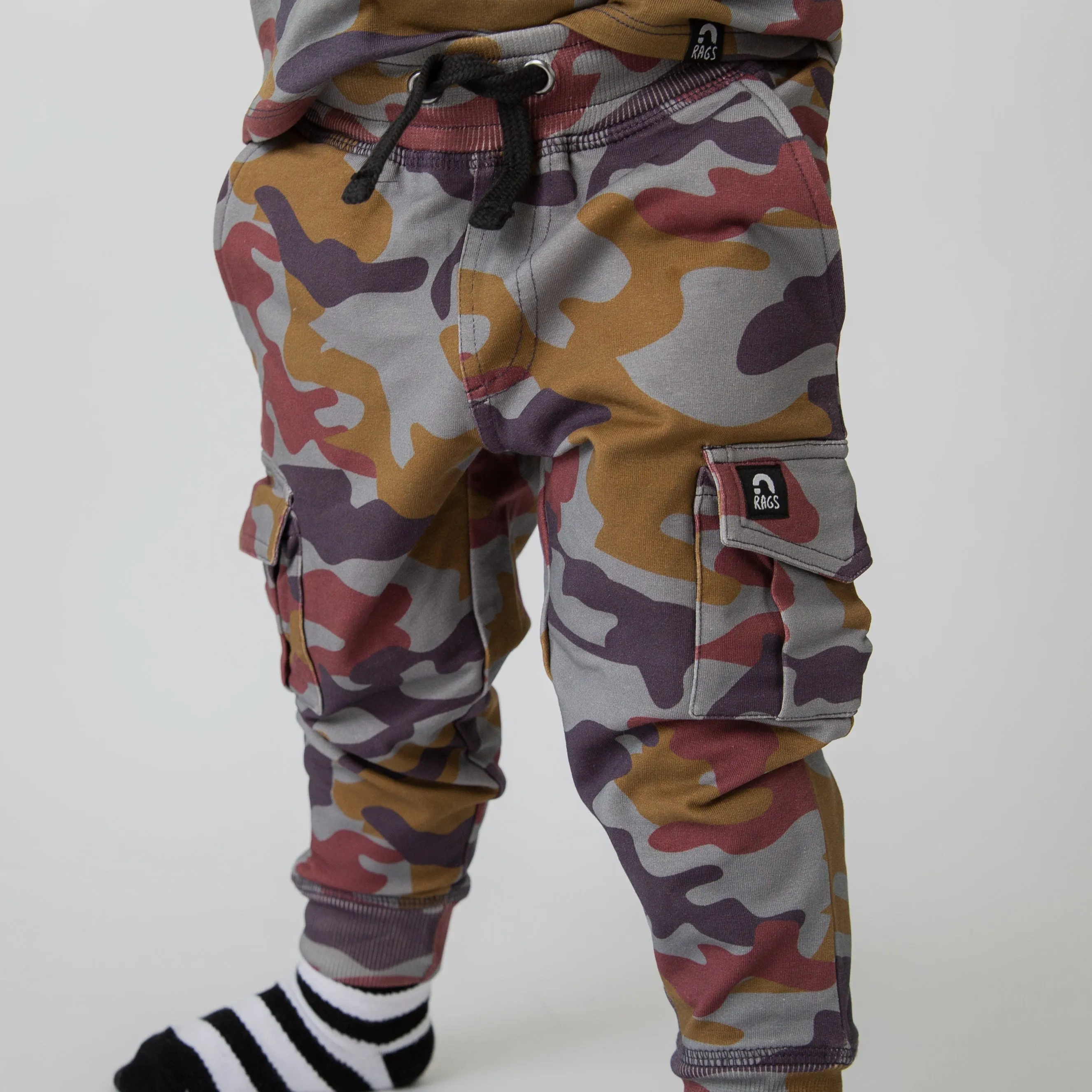 Relaxed Fit Cargo Joggers - Blue Camo