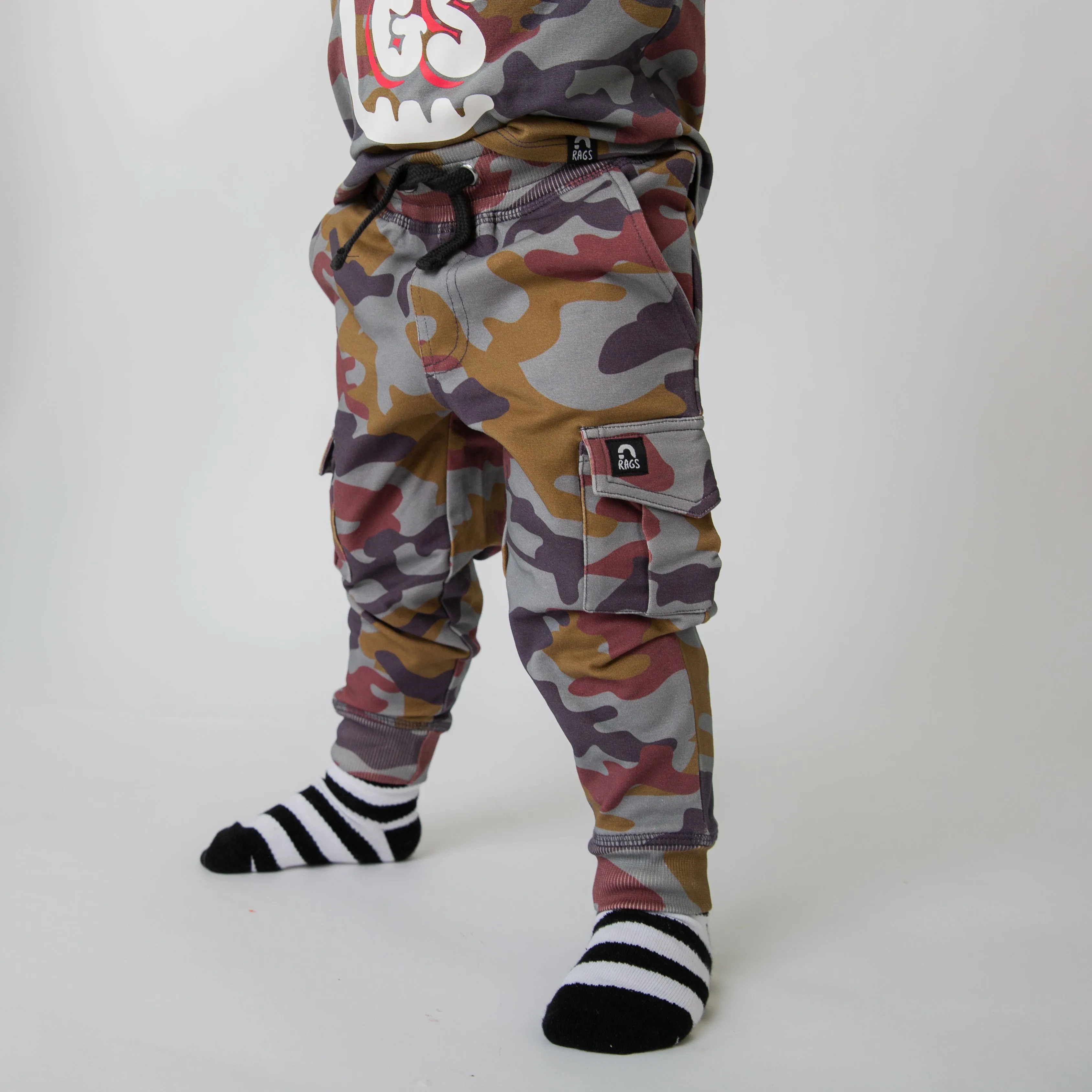 Relaxed Fit Cargo Joggers - Blue Camo