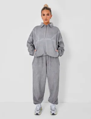Relaxed Fit Cuffed Joggers Co-ord Washed Grey