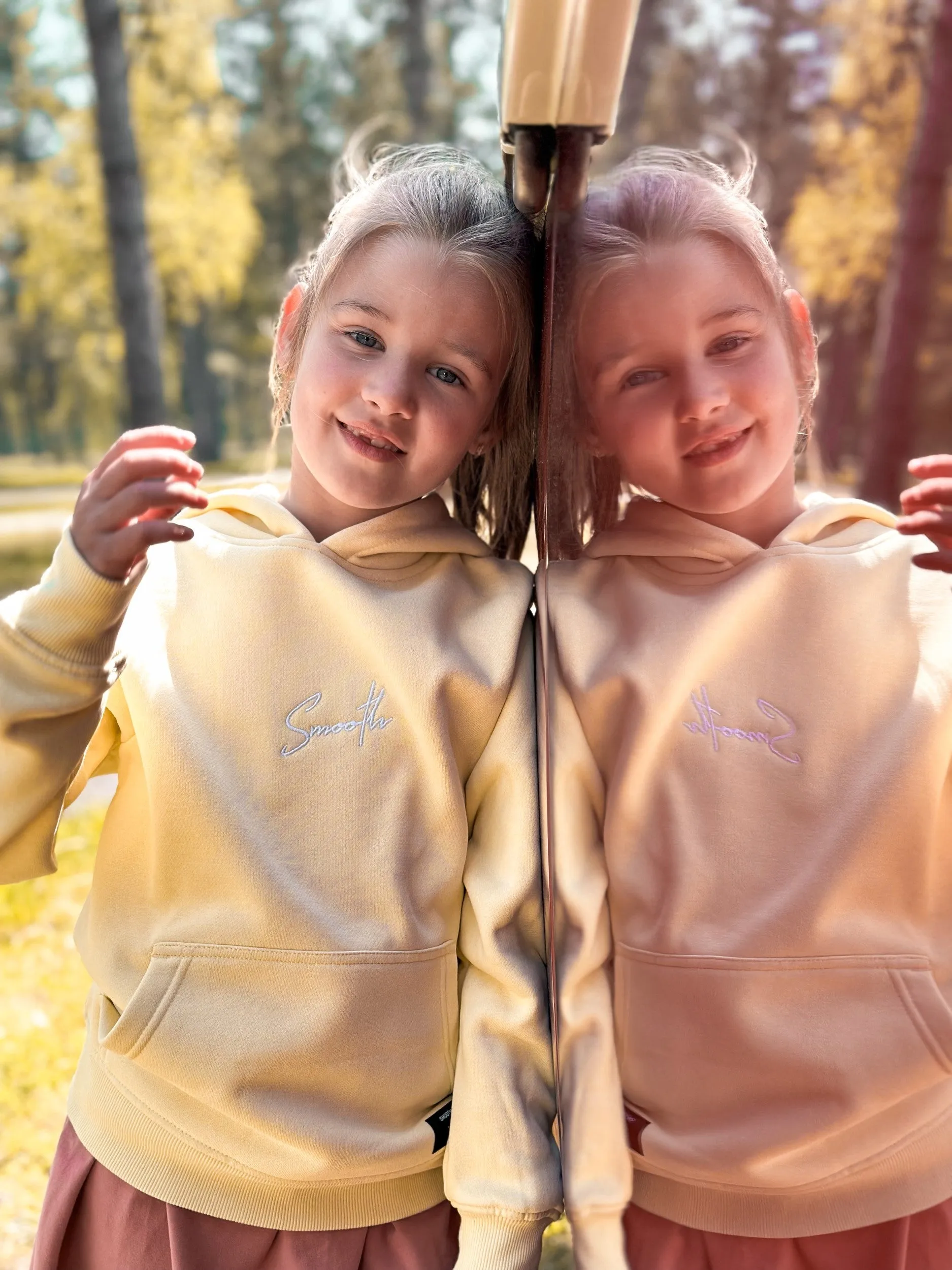 Soft Yellow Kids Hoodie / Signature White Girls