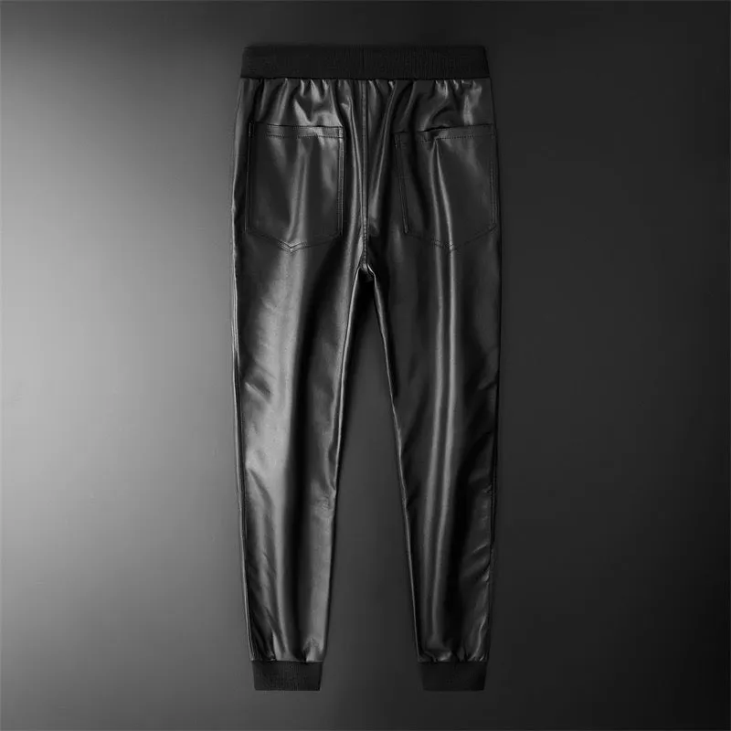 Suedoa - Pu Leather Joggers for Men