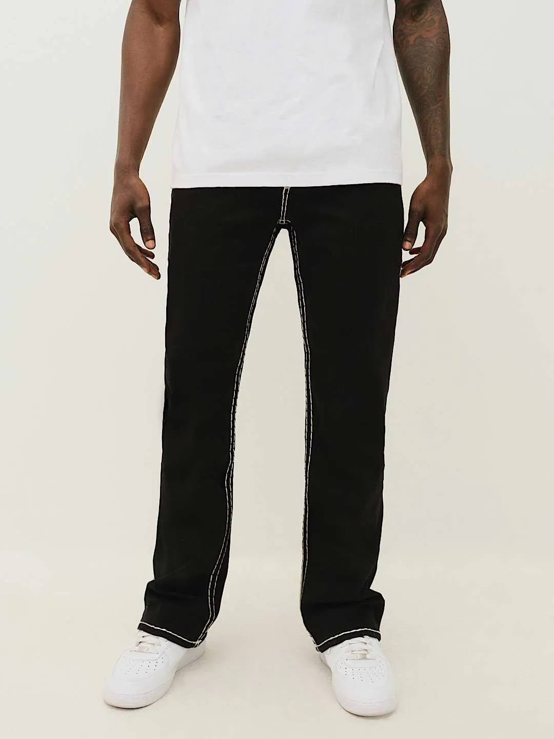 True Religion Men Black Boot Cut Solid Jeans