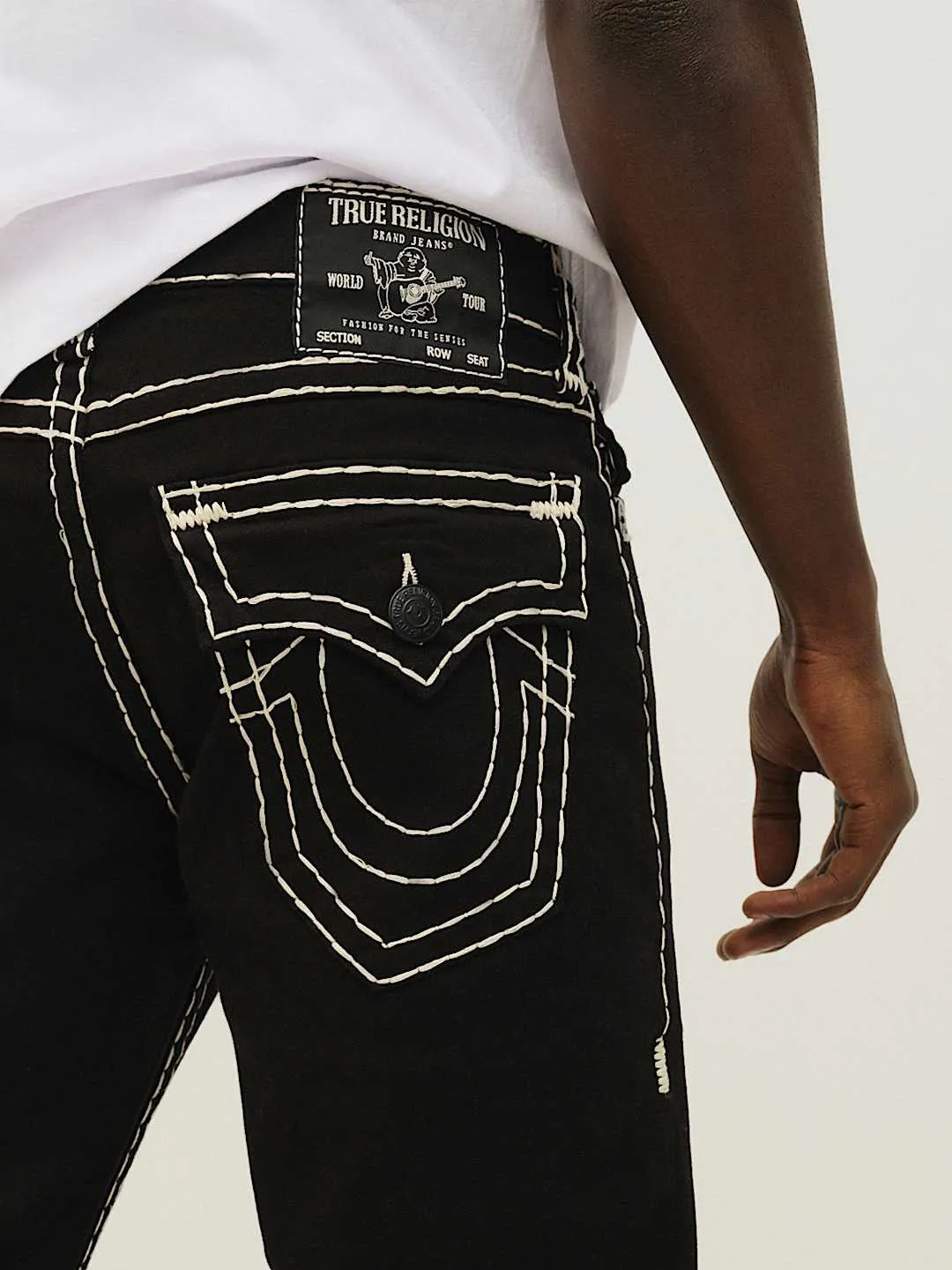 True Religion Men Black Boot Cut Solid Jeans
