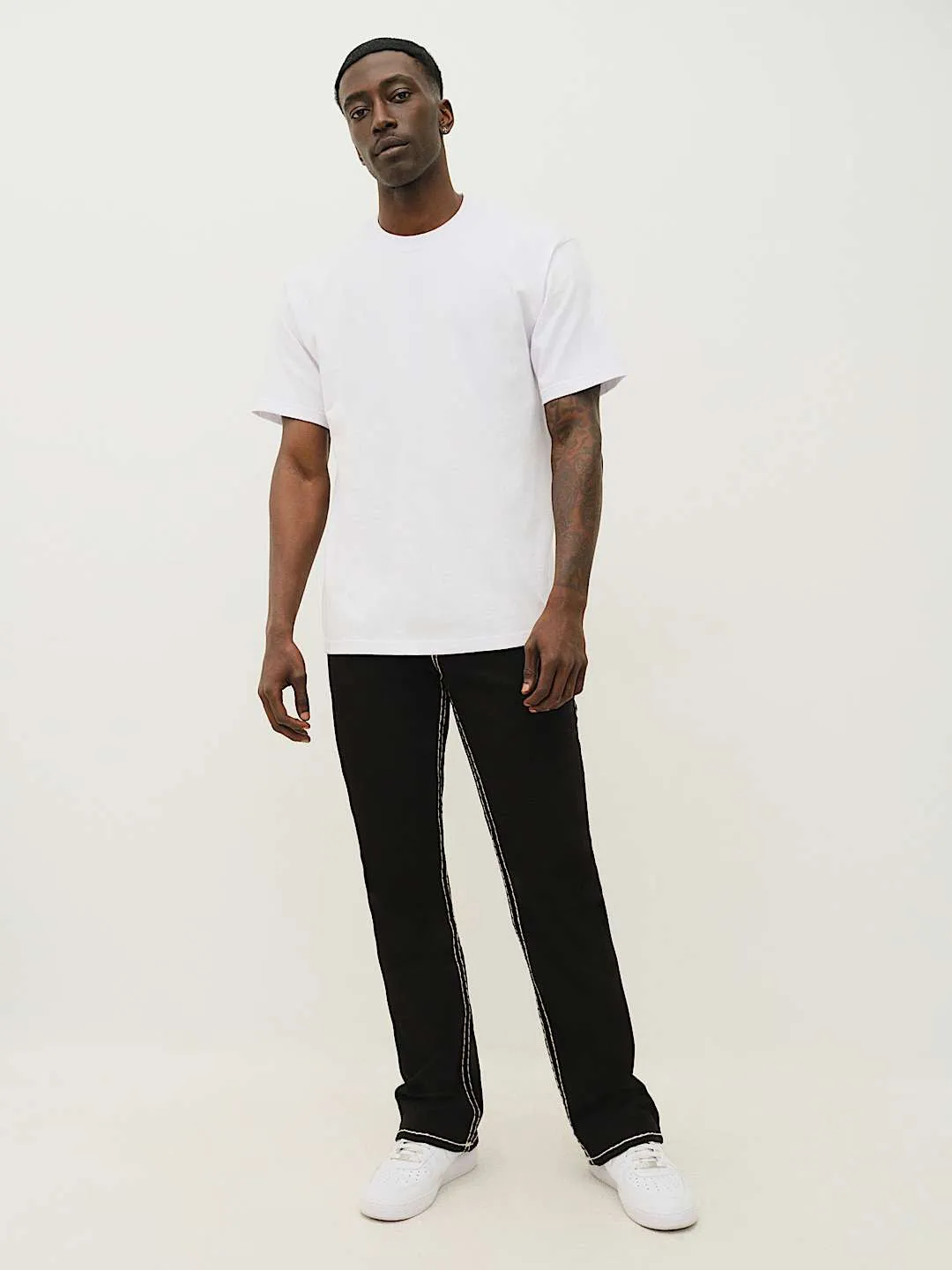 True Religion Men Black Boot Cut Solid Jeans