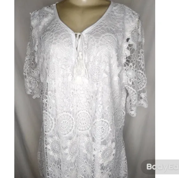 White Knit Top - Plus Size