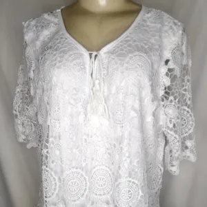White Knit Top - Plus Size