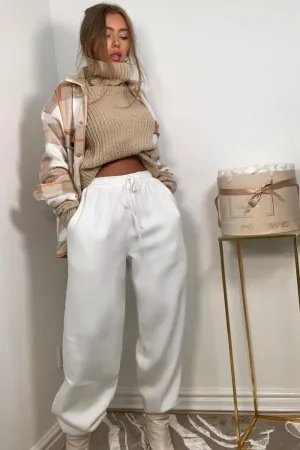 White Relaxed Oversized Joggers