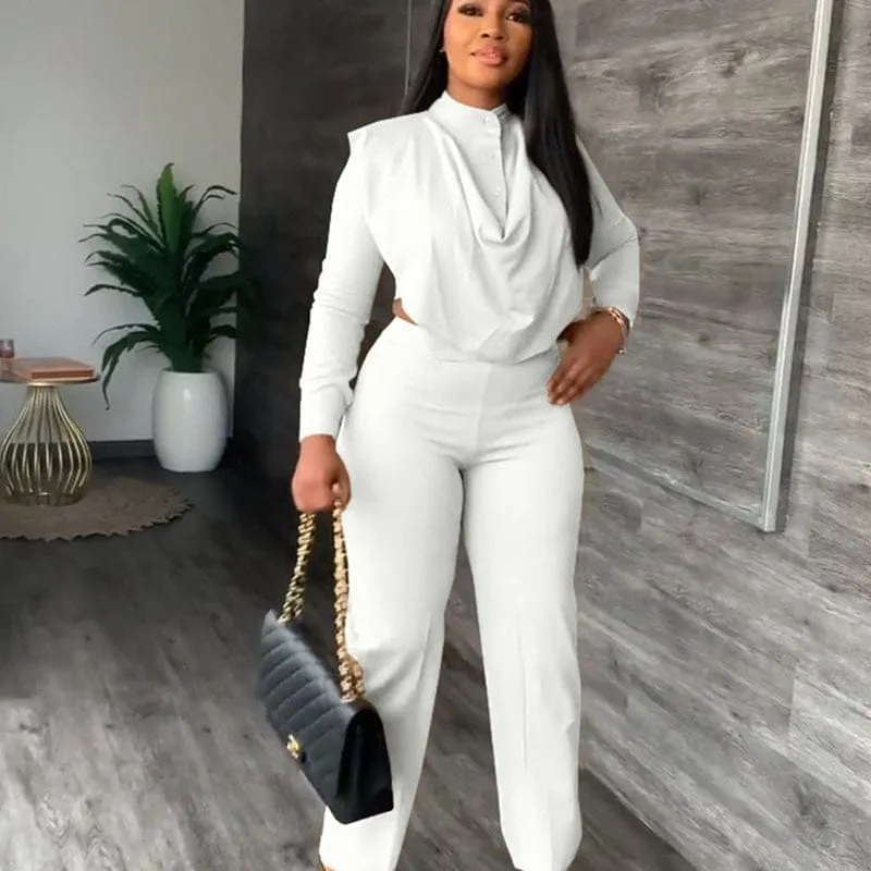 Women Long Sleeve Top and Pants Suits Matching Sets