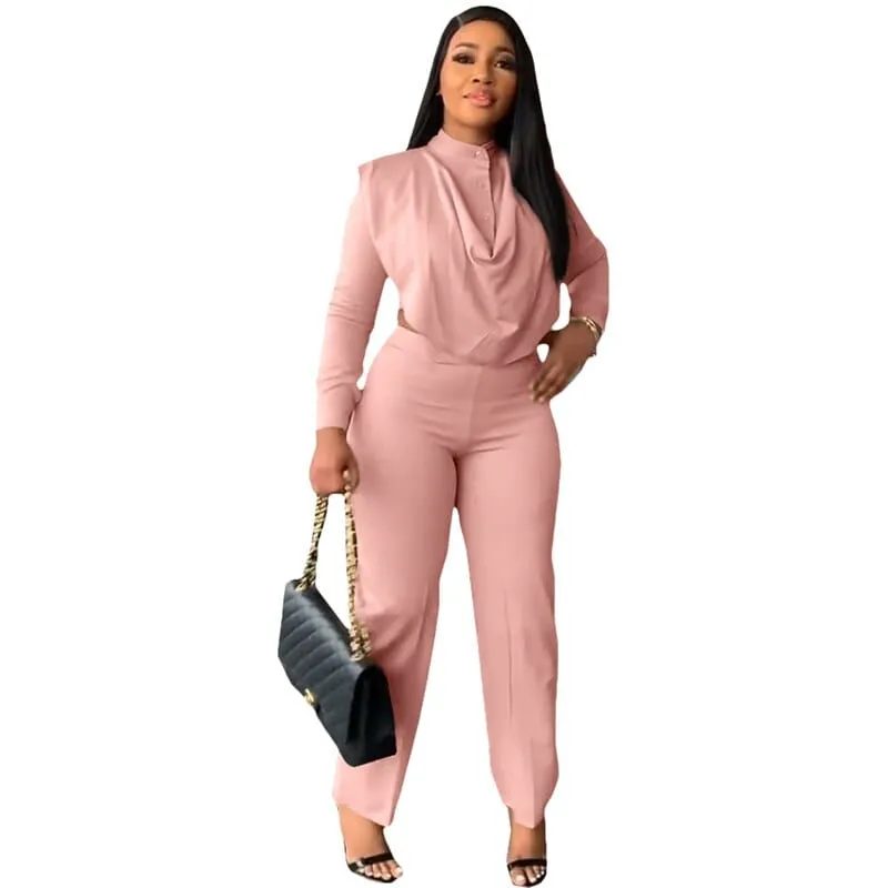 Women Long Sleeve Top and Pants Suits Matching Sets