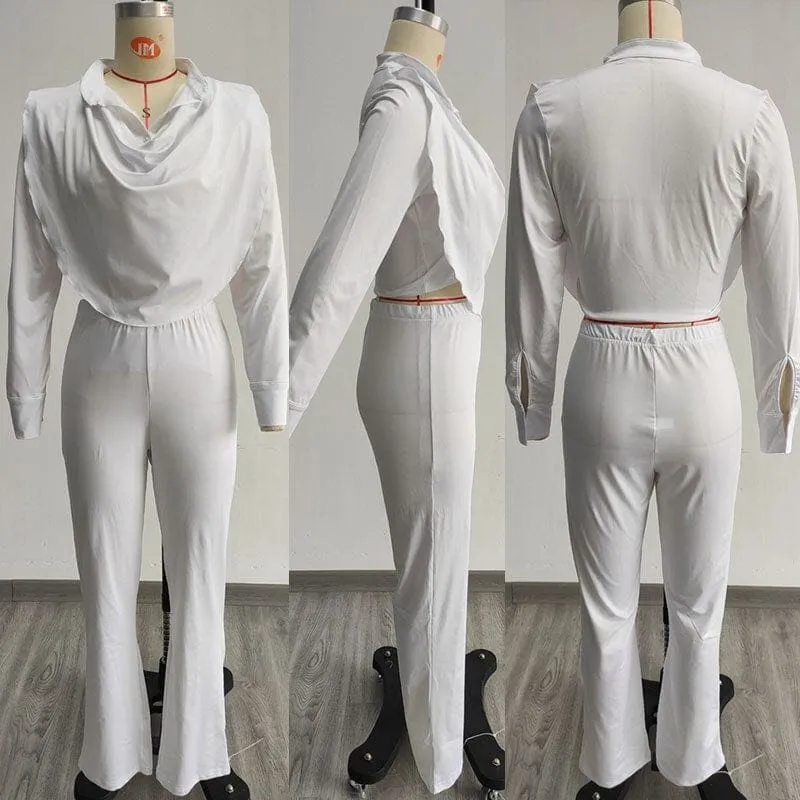 Women Long Sleeve Top and Pants Suits Matching Sets
