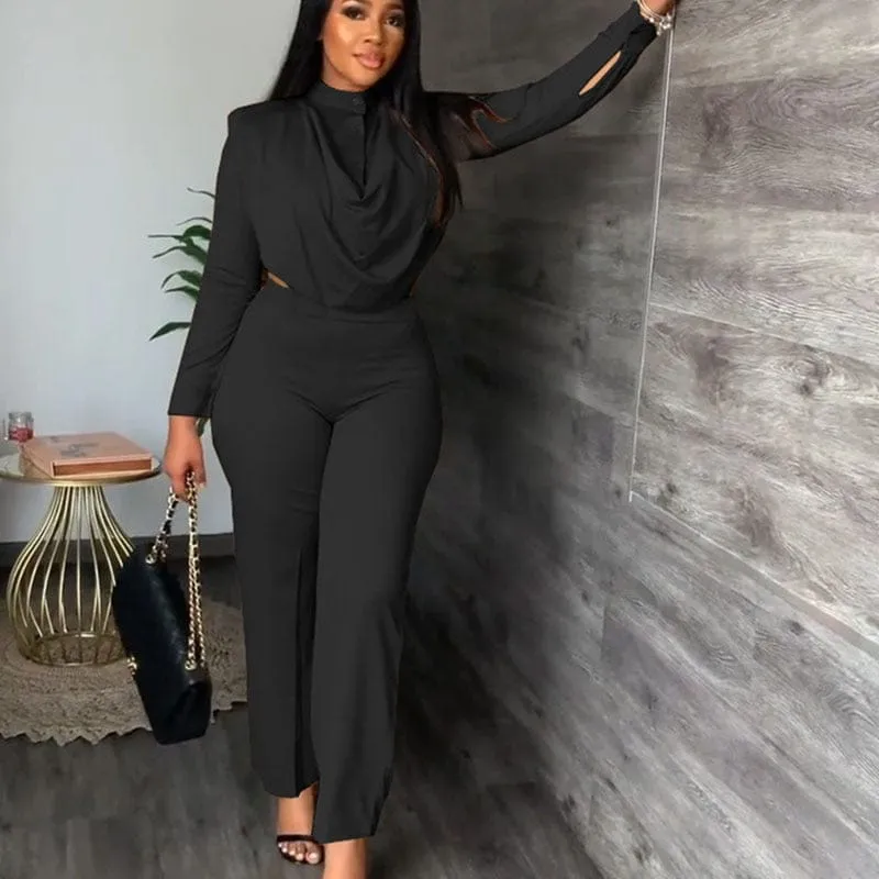 Women Long Sleeve Top and Pants Suits Matching Sets