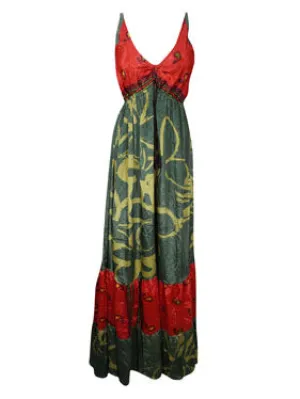Womens Pink Gray Summer Beach Maxi Dress S/M