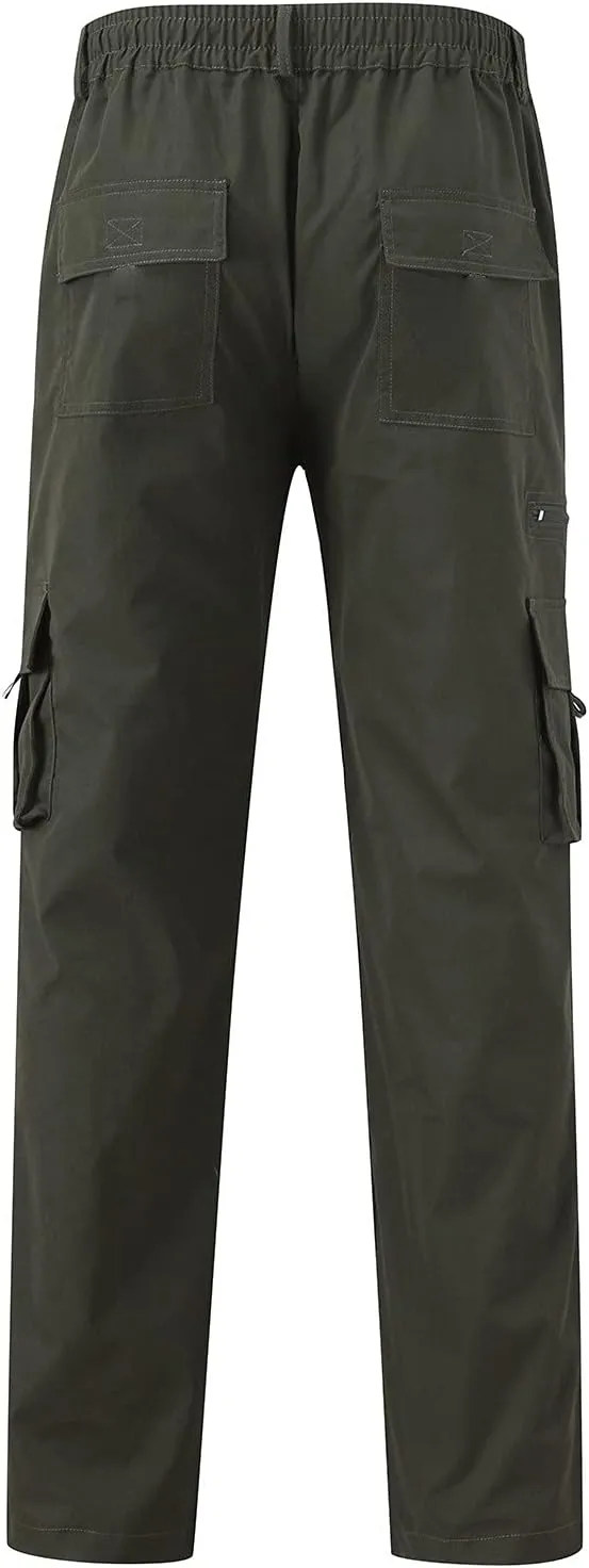 Work Cargo Pants for Men Lightweight Relaxed Fit Dress Trousers Outdoor Hiking Joggers Pant with Multi Pockets