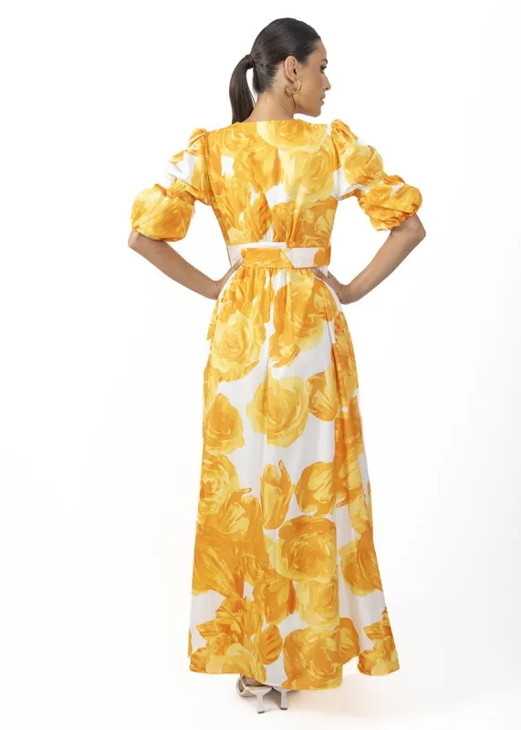 Yellow Verona Maxi Women's Floral Dress